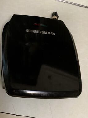George Foreman Black 4-Serving Basic Plate Grill & Panini #GR340FB No Drip Tray